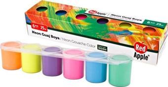 Red Apple Guaj Boya Neon 6 Renk 25 Ml Sıralı Set
