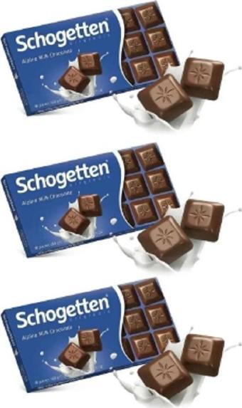 Schogetten Alpine Milk Chocolate 100 gr x 3 Adet