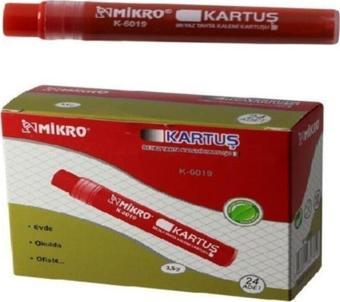 Mikro K-6019 Tahta Kalemi Kartuşu Kırmızı 24 Lü (1 Paket 24 Adet)