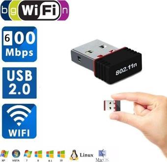 Usb Wifi Adaptörü 802.11n Anten 600mbps Usb Kablosuz Alıcı Dongle Ağ Kartı Masaüstü Güçlendirici