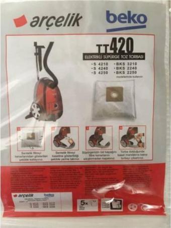 Çarşı Ev Gereçleri Arçelik S4210-S4240-S4250 10 Adet Bez Süpürge Torbası