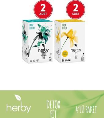 Herby Bitki Çayı 4'lü e Destek Fit Paketi (Detox Tea, Fit Tea)