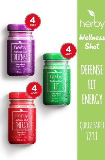 Herby Wellness Shot 12'li Deneme Paketi Bitki Bazlı İçecek 60 ml