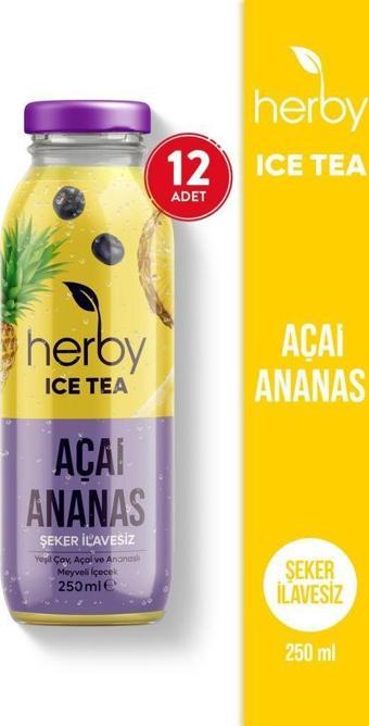 Ice Tea Açai Ananas Soğuk Çay Şeker İlavesiz 250 ml x 12