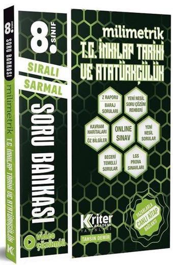 LGS Sıralı Sarmal Milimetrik T.C. İnkılap Tarihi Soru Bankası - Tahsin Demir - Kriter Akademi Yayınları