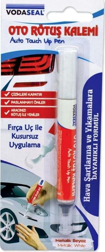 Vodaseal Araç Oto Rötuş Çizik Kalemi Metalik Beyaz Boya Kalemi