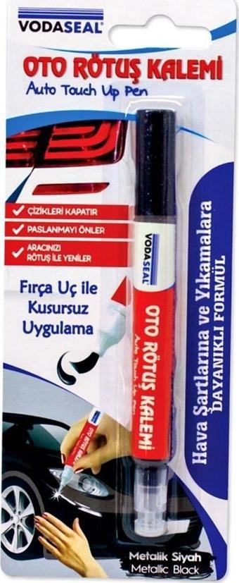 Vodaseal Araç Oto Rötuş Çizik Kalemi Metalik Siyah Boya Kalemi