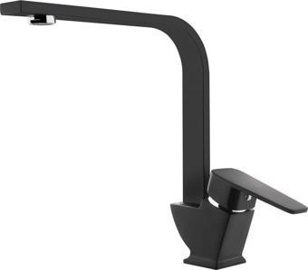 Tema Kare Slim Tek Gövde Kuğu Lavabo Bataryası Mat Siyah
