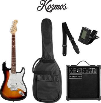 Kozmos KGP-STG10HSS-3TS Sunburst Elektro Gitar + 10W Amfi Başlangıç Paketi