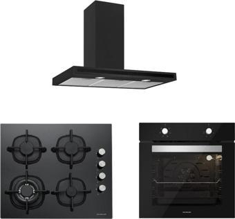 Silverline Siyah 3'Lü Cam Ankastre Set (3173.6 Quadro 60+Cs5429B01+Bo65E1B01)