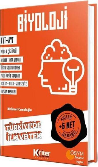 Biyoloji-5 Net Garantili-Türkiye'de İlk ve Tek - Mehmet Cemaloğlu - Kriter Akademi Yayınları