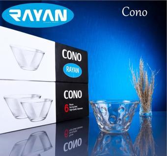 Just Cheap Store Rayan Cono 6'Lı Noktalı Cam Kase