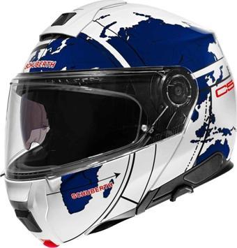 Schuberth C5 Globe Blue Çene Açılır Motosiklet Kaskı