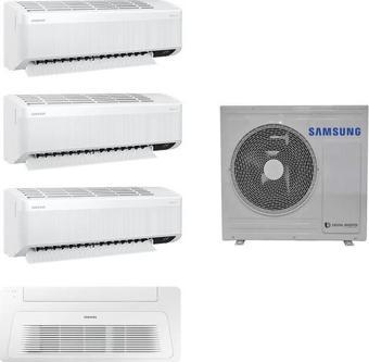 Samsung Wind Free Multi 1+4 Aj080Txj4Kh/Ea 9+9+12 Duvar + 18 Tek Yön Kaset Tipi İç 8 Kw Dış Ünite