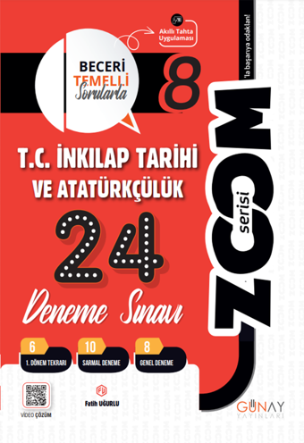 8. Sınıf T.C. İnkılap Tarihi ve Atatürkçülük 24' lü Branş Denemeler - Günay Yayınları
