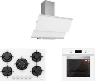 Silverline Beyaz Cam Ankastre Set 5 Yıl Garanti (3420 Classy 60+Cs5365W01+Bo6502W02)
