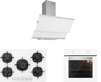 Silverline Beyaz Cam Ankastre Set 5 Yıl Garanti 3420 (Classy 60+Cs5365W01+Bo6501W01)