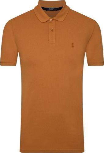 SÜVARİ Erkek Açık Turuncu Slim Fit Polo Yaka  Tişört