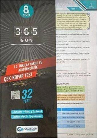 Gezegen 8.Sınıf Yeni T.C İnkılap Tarihi Ve Atatürkçülük Çek Kopar Yaprak Test