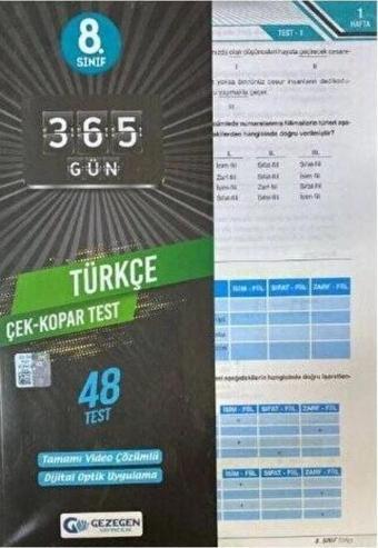 Gezegen Yayıncılık 8.Sınıf Türkçe 48 Yaprak Test