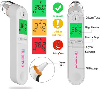 Saubern BNT9601 Kulaktan Ateş Ölçer - Dijital Termometre