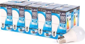 Ack 9w A60 Ampul 6500k Beyaz Işık 220v E27 (10'lu Paket)