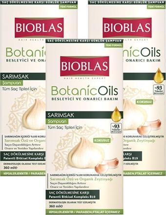 Bioblas Botanic Oils Sarımsak Özlü 360 ml Şampuan x 3 Adet