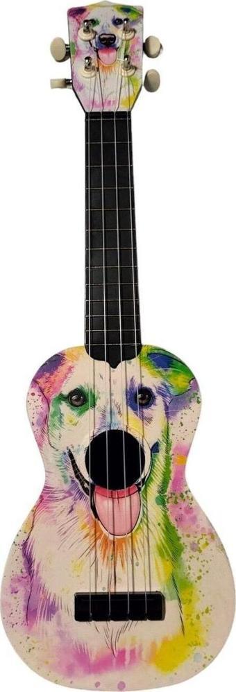 Rock Viper Hawiian Soprano Köpek Desenli Komposit Ukulele