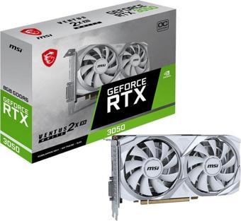 MSI GeForce RTX 3050 VENTUS 2X XS 8G OC GDDR6 128bit DX12 White Gaming (Oyuncu) Ekran Kartı