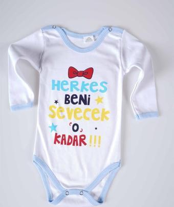 YENİ SEZON HERKES BENİ SEVECEK YAZILI BEBEK ÇOCUK UZUN KOL PAMUK BADY ZIBIN