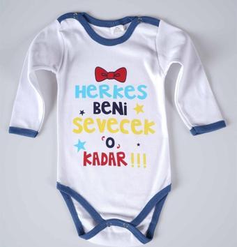 YENİ SEZON HERKES BENİ SEVECEK YAZILI BEBEK ÇOCUK UZUN KOL PAMUK BADY ZIBIN