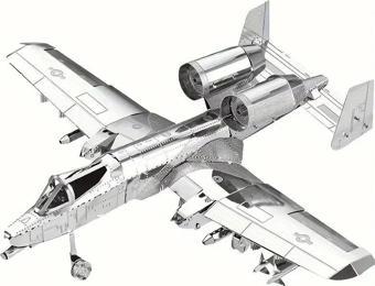 DIY 3D Metal Puzzle Bulmaca A-10 Thunderbold Savaş Uçağı 66 Parça 14+ yaş üstü