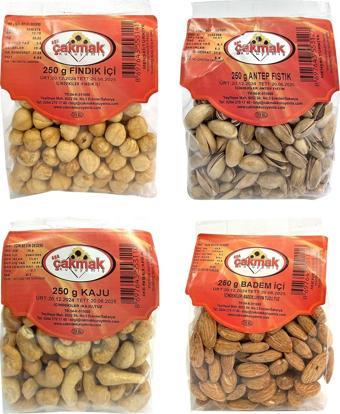 Çakmak Badem-Kaju-Antep-Fındık 250 gr 4 lü Karma Paket