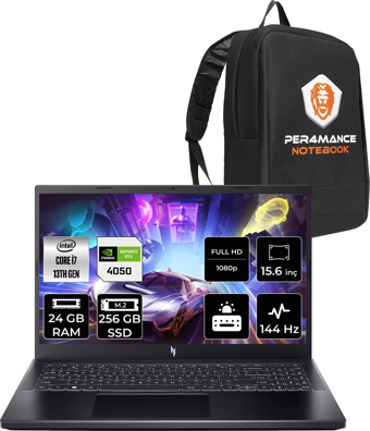 Acer Nitro V 15 i7 13620H 24GB 256GB SSD RTX4050/6GB 144Hz FHD 15.6" FDOS Gaming Laptop 