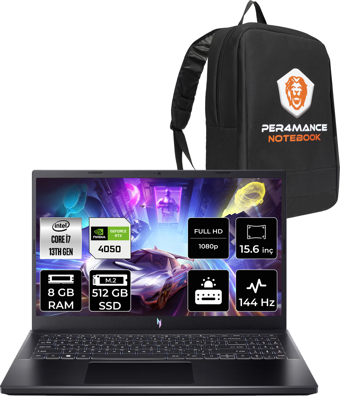Acer Nitro V 15 i7 13620H 8GB 512GB SSD RTX4050/6GB 144Hz FHD 15.6" FDOS Gaming Laptop 