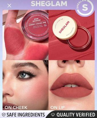 Sheglam Cheeky Color Jam-Afternoon Peach 6 Shades Multi-Use Cream Blush Lip Cream