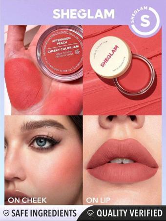 Sheglam Cheeky Color Jam-Afternoon Peach 6 Shades Multi-Use Cream Blush Lip Cream