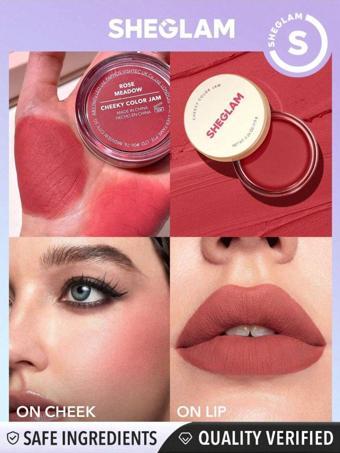 Sheglam Cheeky Color Jam-Afternoon Peach 6 Shades Multi-Use Cream Blush Lip Cream