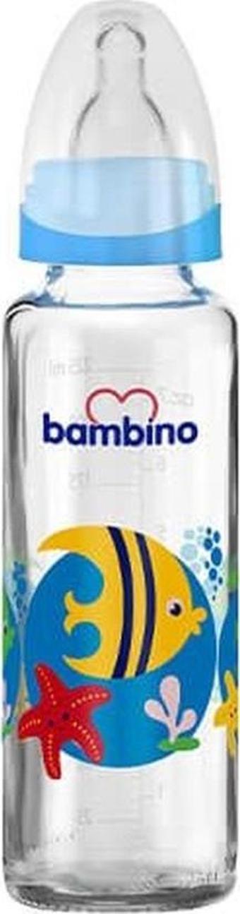 Bambino Cam Biberon 225ml 0+ Ay - Mavi - Kuş Desenli
