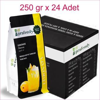 PRAFENDY TOPTAN LİMONATA TOZ GERÇEK MEYVE TANELİ 250 Gr x 24 Ad.