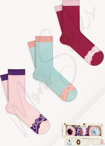 Mono Socks Kadın Renkli Nuty Chocolate 3'Lü Donut Çorap Çok Renkli 36-41