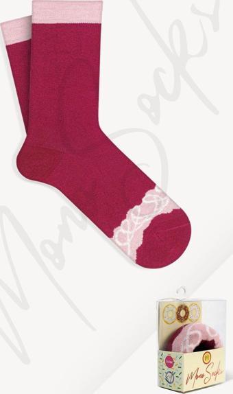 Mono Socks Nuty Pink Chocolate Kadın Tekli Donut Çorap Pembe 36-41