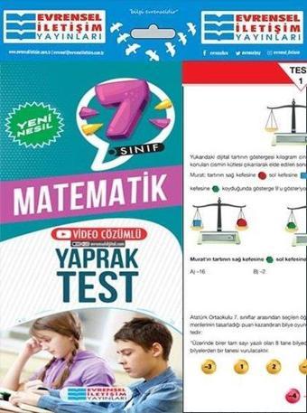 7. Sınıf Matematik Yeni Nesil Yaprak Test - Kolektif  - Evrensel İletişim Yayınları