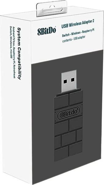 8Bitdo Wireless USB Adaptör V2 Switch / Switch OLED Windows Mac & Raspberry