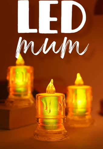 ByKurt 3 ADET Led Mum Simli Tipi Pil Dahil Dumansız Alev Ledli Yapay Dekoratif Mum Işığı ORTA PT421