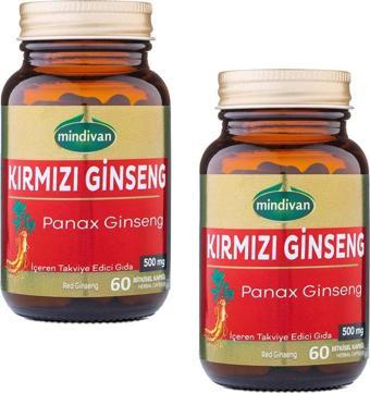 Mindivan Kırmızı Ginseng Ekstraktı 60 Kapsül Panax Ginseng Red Ginseng X2 Adet