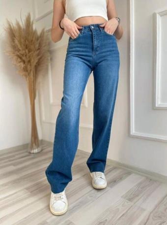 2020 Kadın Likrasız Palazzo Jeans Kot Denim Pantolon