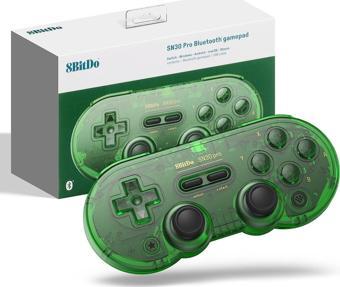 8Bitdo Sn30 Pro Bluetooth Kablosuz Oyun Kolu Yeşil Transparan Nintendo Switch Oled Lite