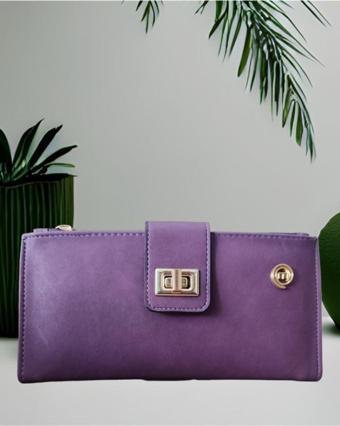 Barse Collection Amethyst Model Klipsli Ve Çok Bölmeli Kadın Cüzdan Fermuarlı