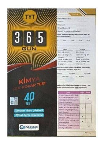 Gezegen Yayıncılık TYT 365 Gün Kimya 40 Yaprak Test